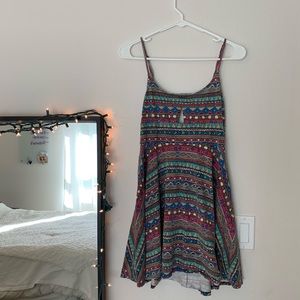 Patterned dress with open back